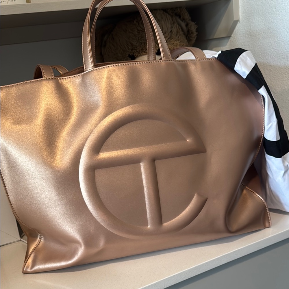 Large Telfar Metallic Gold Tote Bag